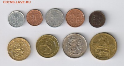 ФИНЛЯНДИЯ - 9 монет 1921-1993гг до 31.03.2014г 21-00 - ФИНЛЯНДИЯ - 9 монет 001