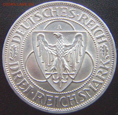 Германия_3 рейхсмарки 1930 "Райнланд". Ag; до 25.03_22.36 - 7254