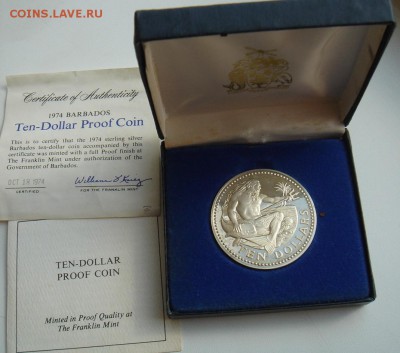 Барбадос Ag-925 10 долларов 1974 PROOF в кейсе до 31.03 22 - Барбадос 10 долларов 1974-3.JPG