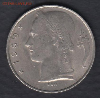 Бельгия 5 франков 1969 до 28.03.2014 22-00 - Бельгия 5 франков 1969 р