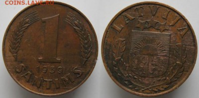 Разная инострань - Латвия 1 сантим 1939   461