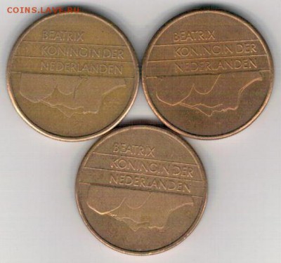 Нидерланды 5 гульденов 1988-90 (3шт) 31.03 в 22.00 (7978) - 4-нид-г5