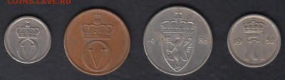 Норвегия 4 монеты 1952-1980 до 29.03.2014 22-00 - Норвегия р