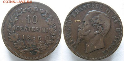Разная инострань - 9 8 Италия 10 чентезими 1866   494