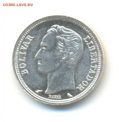 Ag. венесуэла 1 боливар 1965. UNC  . до 1.04  22:00 - 10