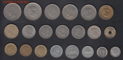 Испания 21 монета 1940-1991 до 30.03.2014 22-00 - Испания 1р