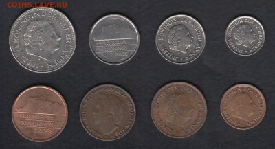Нидерланды 8 монет 1948-1989 до 30.03.2014 22-00 - Нидерланды 1р