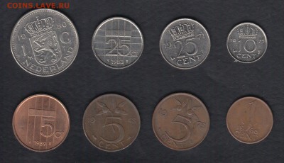 Нидерланды 8 монет 1948-1989 до 30.03.2014 22-00 - Нидерланды 1а