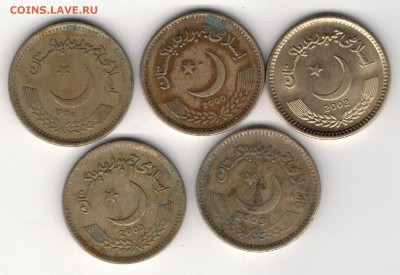 ПАКИСТАН 2 РУПИИ 1998-2005 (5ШТ) ДО 03.04.14 В 22.00 (7767) - 4-пак-р2