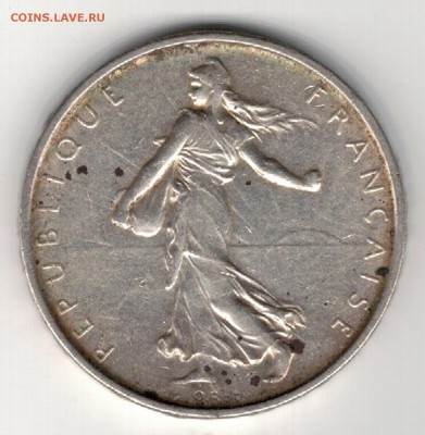 Ag ФРАНЦИЯ 5 ФРАНКОВ 1962 ДО 03.04.14 В 22.00МСК (8154) - 5-фр