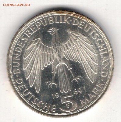 Ag ФРГ 5 МАРОК 1969F МЕРКАТОР ДО 03.04.14 В 22.00МСК (8216) - 5-фрг69а