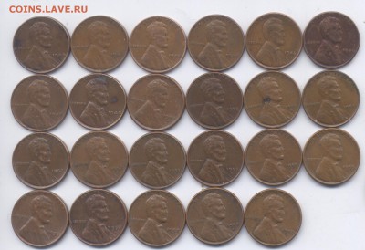Погодовка одноцентовиков США 1940 - 58 гг. 22 шт - скан1 465