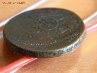 2 копейки. Надпись сверху. Гуртовая надпись. Перечекан 1758 - DSCN8434.JPG