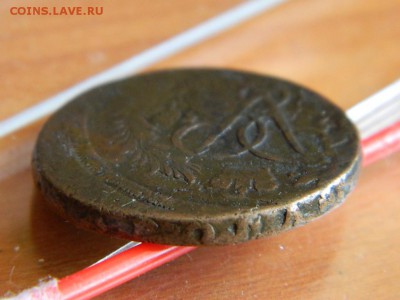 2 копейки. Надпись сверху. Гуртовая надпись. Перечекан 1758 - DSCN8435.JPG