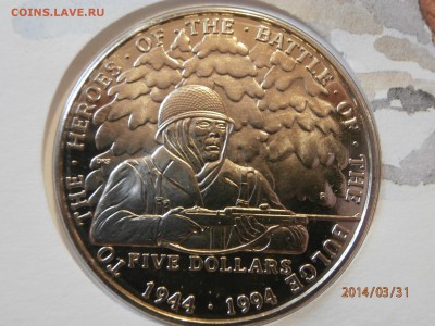 МАРШАЛЛОВЫ О-ВА 5 долларов БИТВА ЗА БЕЛЬГИЮ 1994г. до 02.04 - P3310017.JPG