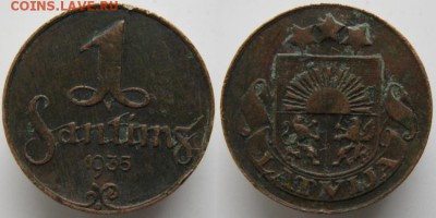 Разная инострань - 10 2 Латвия 1 сантим 1935   454
