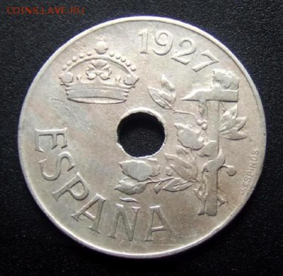 2 - Испания 25 сентимо (1927) №3 А