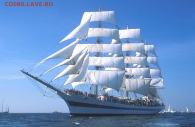 Монеты с Корабликами - парусник«Мир».JPG