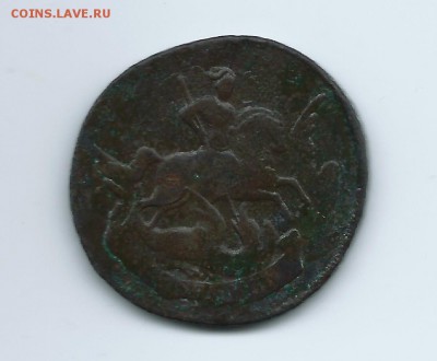 2 копейки 1757 перечекан с облачной копейки 1755 - 6