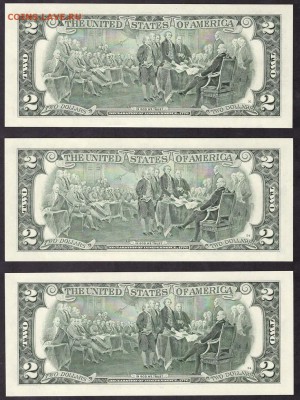 3шт по 2$США с 000. UNC.  до 22-00 мск 08.04.14 г. - 2дол США 2003 С № 000 D,G,J реверс