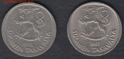 Финляндия 1 марка 1974 и 1981 до 06.04.2014 22-00 - Финляндия 1 марка 2 шт. р