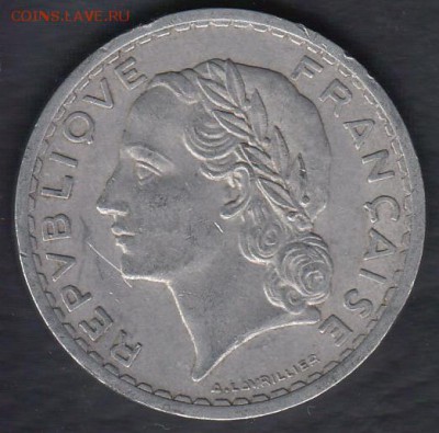 Франция 5 франков 1949 до 06.04.2014 22-00 - Франция 5 франков 1949 р