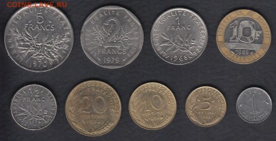 Франция 9 монет 1966-1994 до 06.04.2014 22-00 - Франция 9 монет а