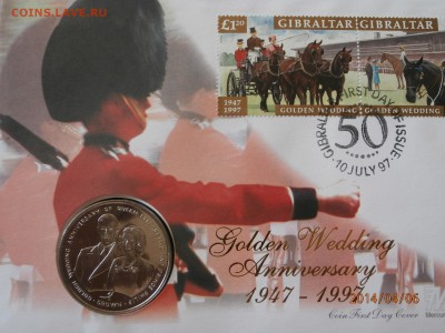 ГИБРАЛТАР. крона ЗОЛОТАЯ СВАДЬБА.конверт 1997г. до 07.04 - P4060004.JPG