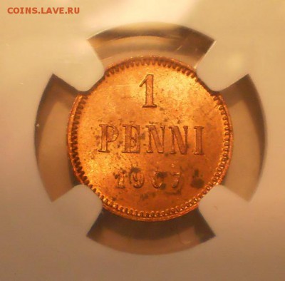 1 пенни 1907 г. NGC MS63 RB до 12.04 в 22:00 Москвы - 1907-1