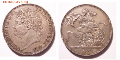 Оценка - Британия. Кроны 1819, 1821, 1822, 1887, 1900, 1902 - Crown 1822 TERTIO 1