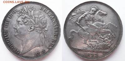 Оценка - Британия. Кроны 1819, 1821, 1822, 1887, 1900, 1902 - Crown 1822 TERTIO 3