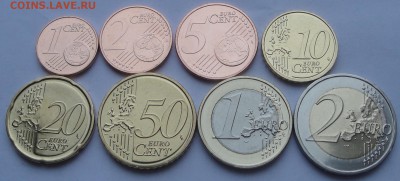 Набор монет евро Латвии 1ц-2е 2014 из роллов до 11.04 - роллы лат 4