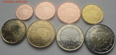 Набор евро монет Эстонии 2011 1ц-2е из роллов до 11.04 - эст2