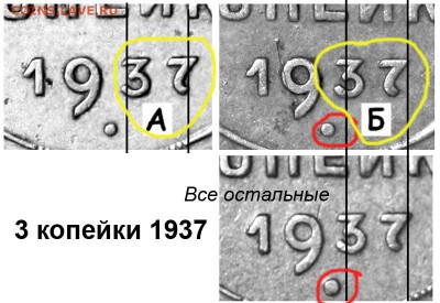 3 коп. 1937г. - 3 копейки 1937 - реверсы