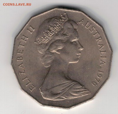 АВСТРАЛИЯ 50 ЦЕНТОВ 1970 ДЖЕЙМС КУК 10.04 В 22.00МСК (8536) - 4-ав50-70