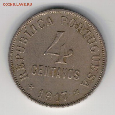 ПОРТУГАЛИЯ 4 СЕНТАВО 1917 ДО 10.04 В 22.00МСК (8061) - 4-порт1