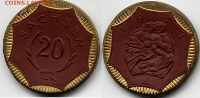 20 марок 1921 г. Керамика. - 20 марок 1921 керамика