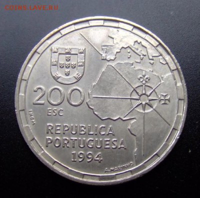 2 - Португалия 200 эскудо (1994) «Разделение Мира на исп. и порт. части» №2 Р