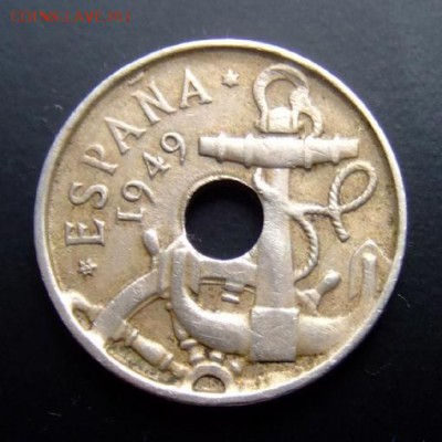 2 - Испания 50 сентимо (1949) «Якорь» А
