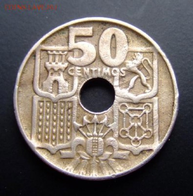 2 - Испания 50 сентимо (1949) «Якорь» Р