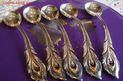 Чайные ложечки, 5шт., "Перо", 925 проба - Q6