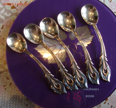 Чайные ложечки, 5шт., "Перо", 925 проба - Q5