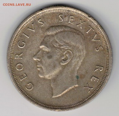 Ag Ю.Африка 5 шиллингов 1952 Кейптаун 14.04 в 22ч (8239) - 5-юар