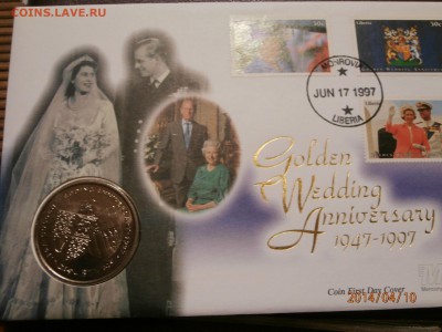 ЛИБЕРИЯ 1 доллар1997г.ЗОЛОТАЯ СВАДЬБА.конверт до 11.04 - P4100001.JPG