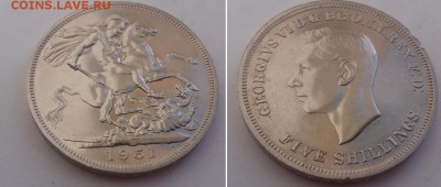 Кроны Гибралтар 1970 на обмен - Британия 5 шиллингов 1951 обе