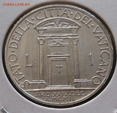 Ватикан 1 лира 1950 тираж - 50.000 - DSC_2048.JPG
