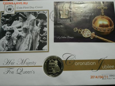 О.СВ.ЕЛЕНЫ 2003г.50пенсов. ЮБИЛЕЙ КОРОНАЦИИ.конверт до 12.04 - P4110010.JPG