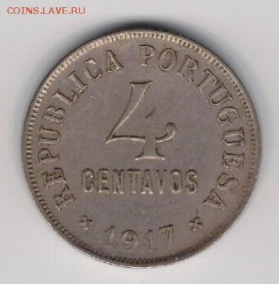 ПОРТУГАЛИЯ 4 СЕНТАВО 1917 ДО 17.04 В 22.00МСК (8061) - 4-порт4с1