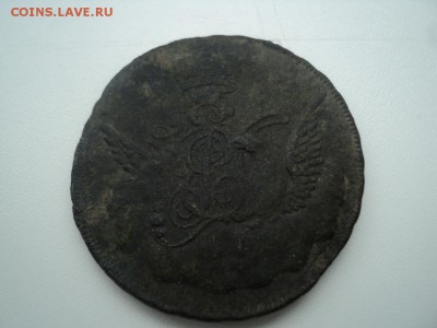 1 копейка 1755 ,,облачная,, без монетного двора - 1 копейка 1755