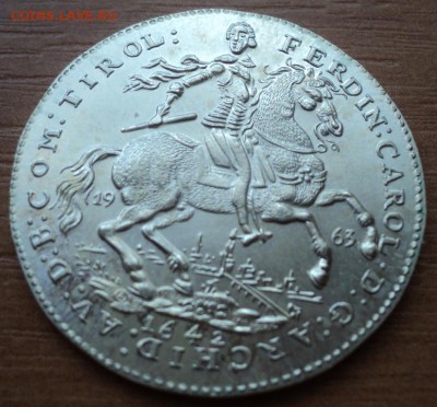 Австрия 2 дуката 1642 г. Restrike 1963 г. - 2